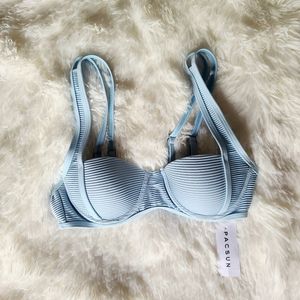 LA Hearts 32B Blue Underwire Bikini Top